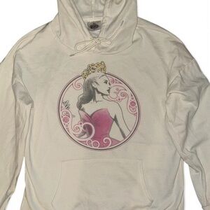 Cream Oversized Hoodie with Graphic Design